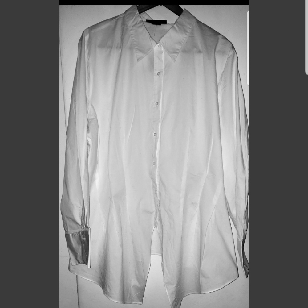 White hi-low blouse